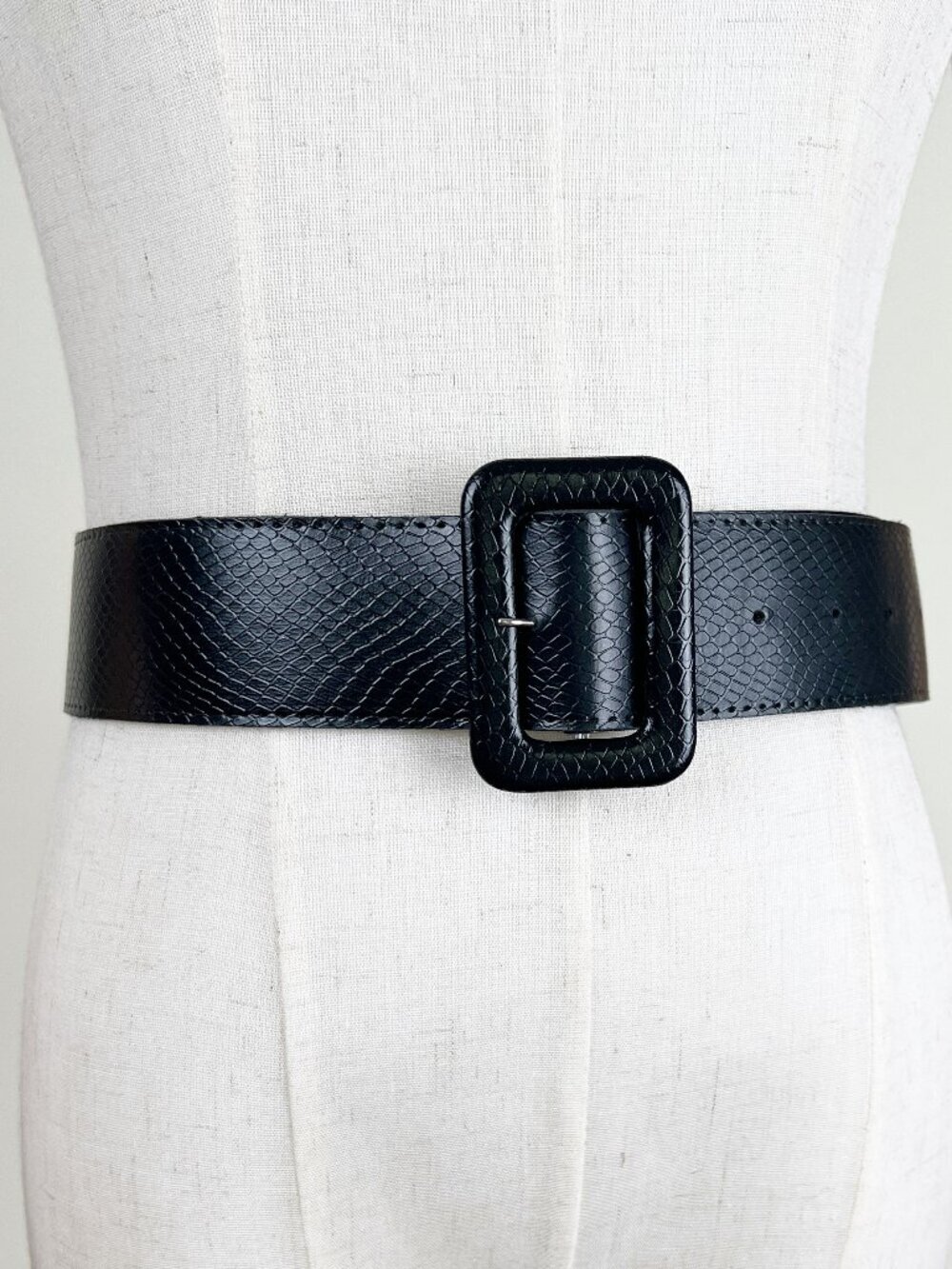 Vintage 80s 90s West Germany High Waist Belt Snakeskin Minimalist 1980's 1990's